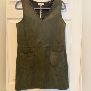 Max Studio Forest Green V-Neck Mini Dress